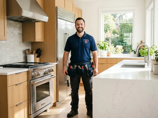 Appliance Repair Hero technician in a Ancramdale, NY kitchen after an appliance repair